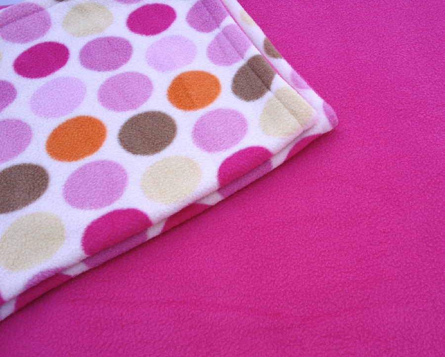 Baby Blanket & Sheet Set Pack And Play Handmade Fleece Bedding Set For Babies 'ice Creamy' Polka Dot Print