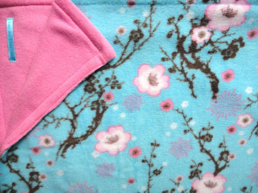 Baby Girl / Toddler Blanket: Fleece 'flowering Cherry Blossoms' For Girls