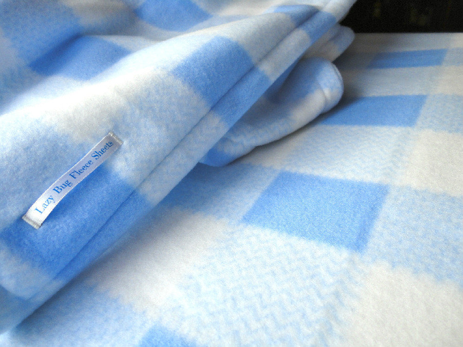 Pack N Play Sheet & Blanket Set: Handmade Fleece Bedding Set For Babies 'blue Plaid' Print